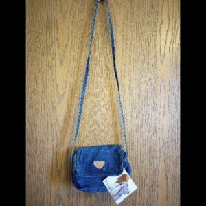 Vintage 1988 Gitano Crossbody Denim Purse w/ Zip and velcro closures - NWT